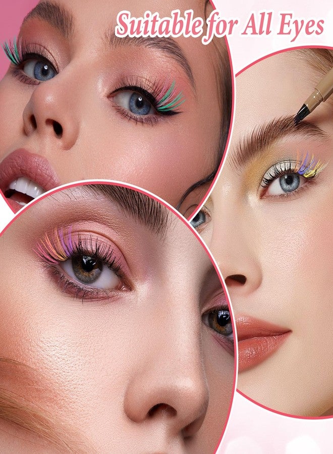 Thrymme 600 Pcs Lash Clusters with Color, Color Lash Clusters Fluffy with D-Curl Volume, DIY Colorful Lashes Cluster for Home Salon & Party - Image 5